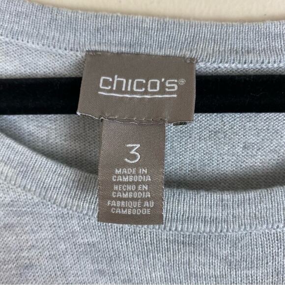 Chico’s Color Block Cashmere Blend Knot Soft Knit Cozy Chore Sweater Women’s XL - Picture 2 of 5